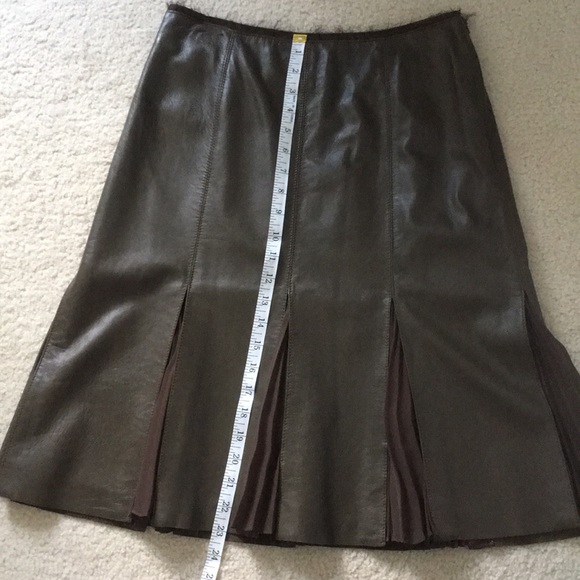 Worth Skirts Worth Brown Leather Skirt Poshmark